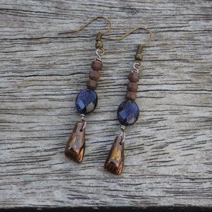 Victorian life earrings dangle earrings glass beads Handmade